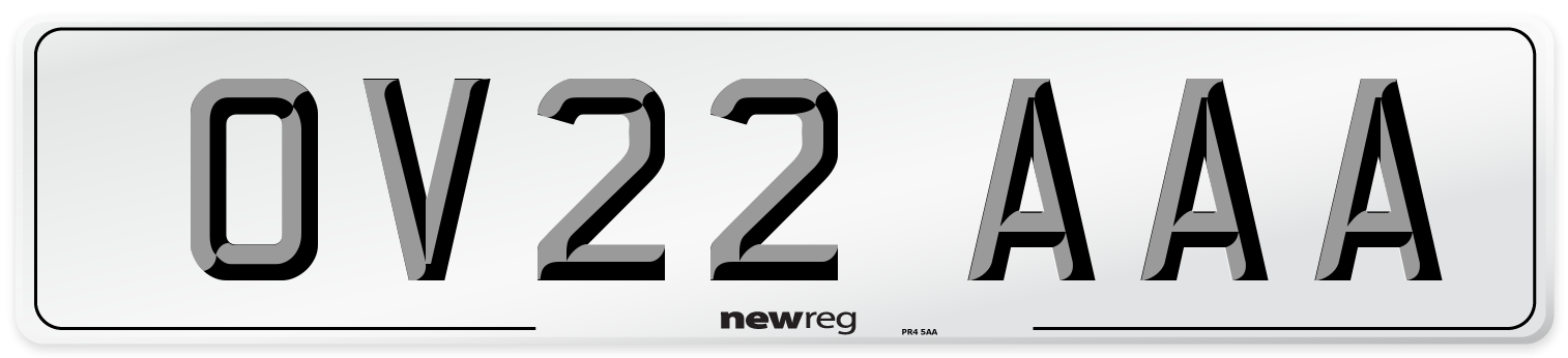 OV22 AAA Number Plate from New Reg